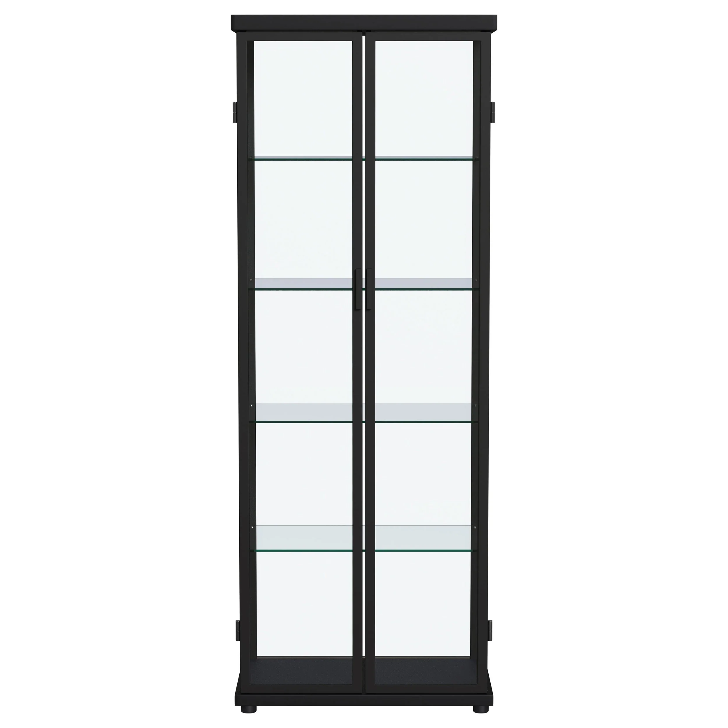 Aero 4-shelf Display Curio Cabinet with LED Lighting Black