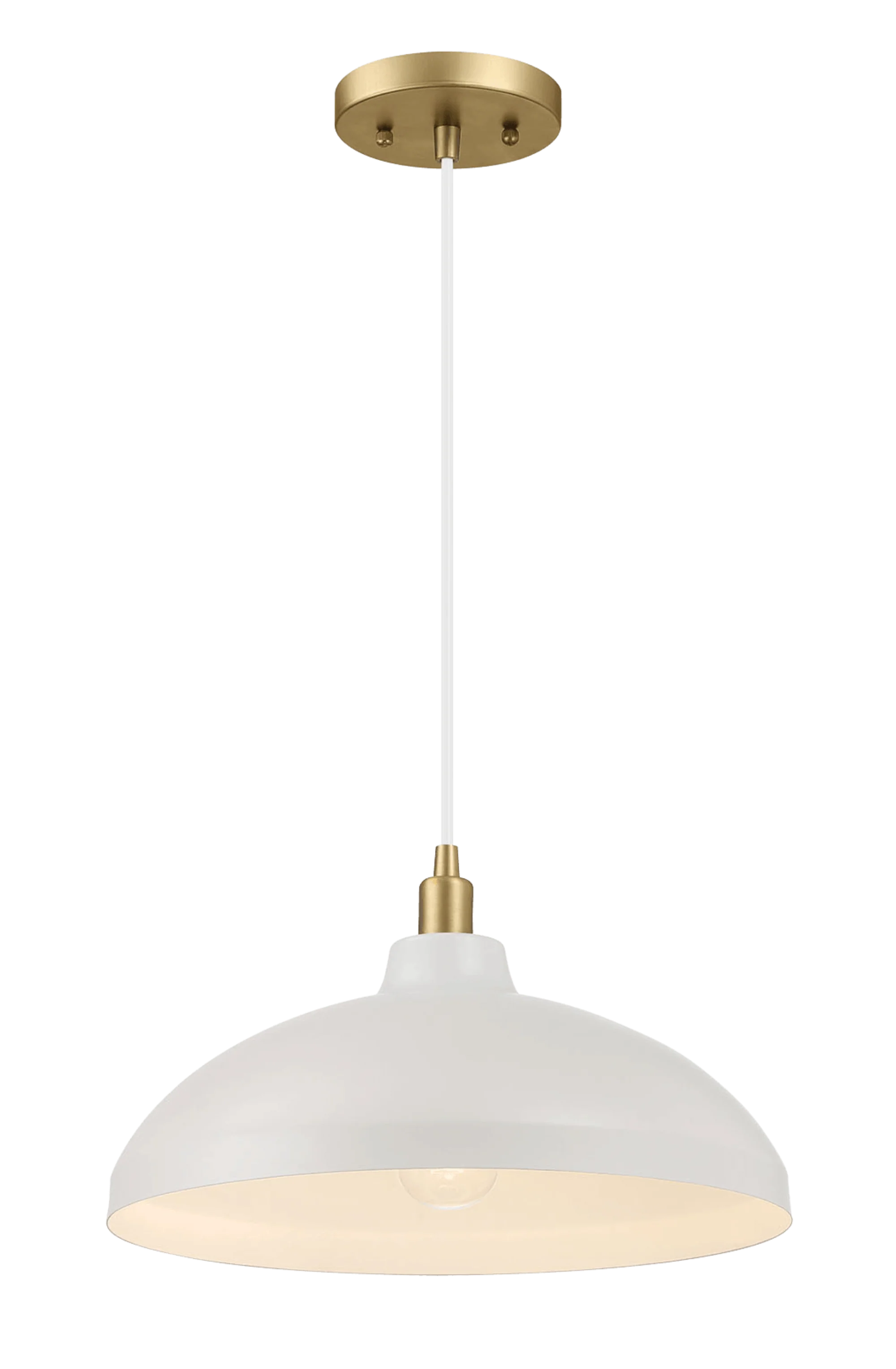 Astral Single Light White Pendant Lamp with Golder Brass Finish for Entrance Kitchen Island 14
