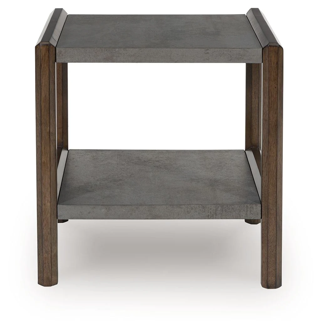 Kallenny - Rectangular End Table - Brown / Gray