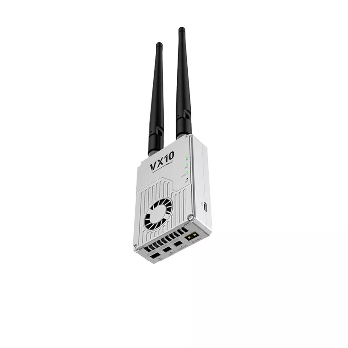 CHINOWING VX10 Video Radio Telemetry RC Data Link, 600MHz/1.4GHz, 100MBPS, 15–20km LOS, 2x2 MIMO, Ethernet/Serial