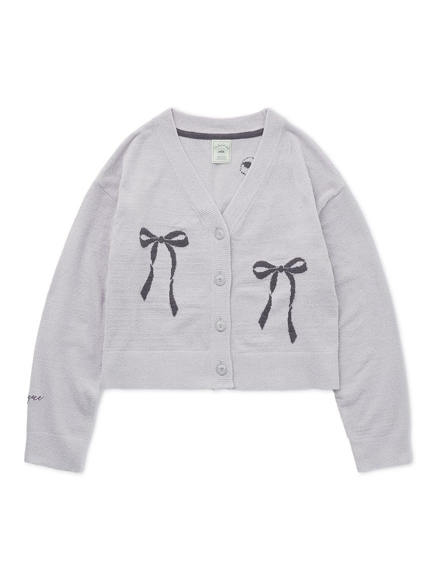 Ribbon Jacquard Cropped Cardigan