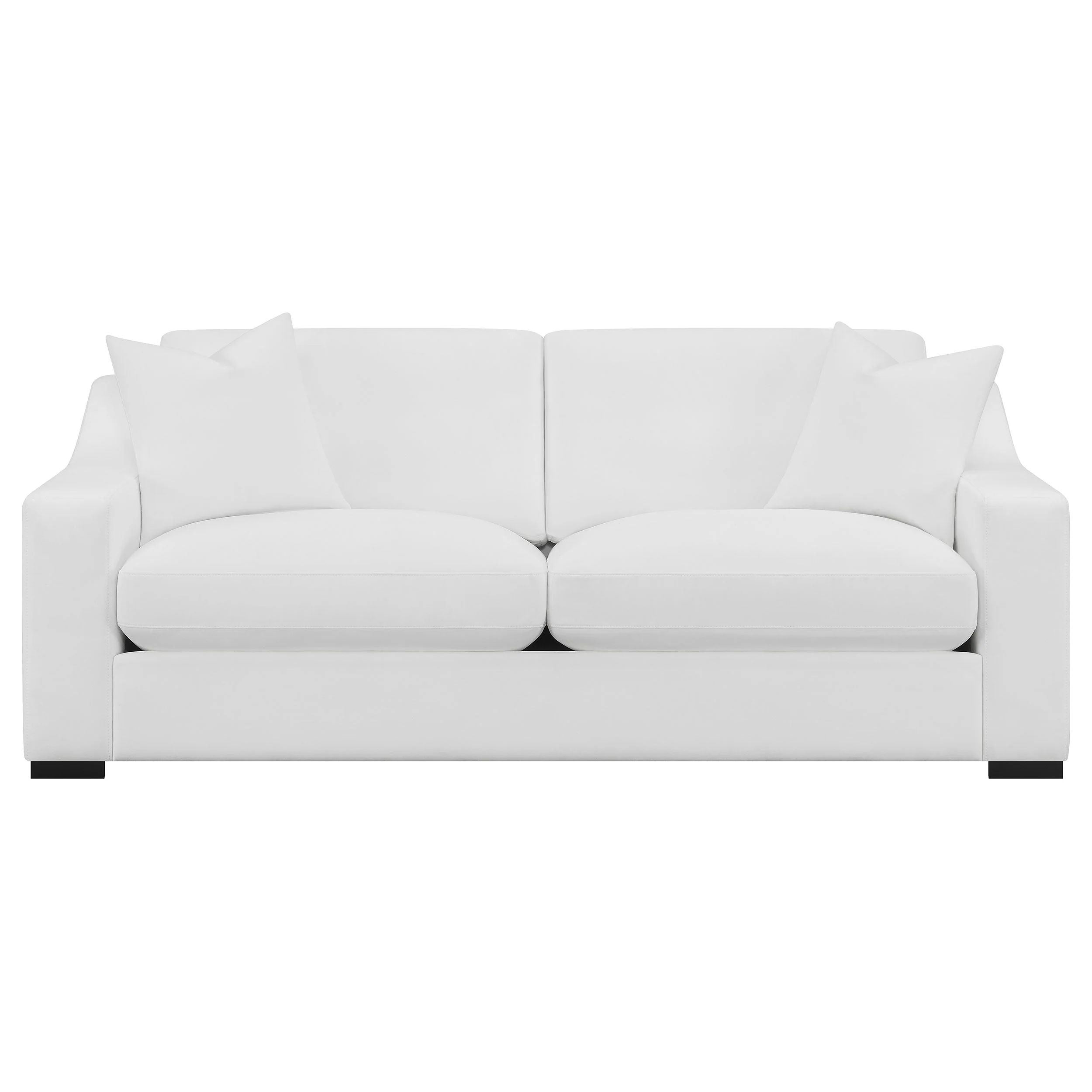 Ashlyn  Upholstered Sloped Arm Sofa Set White