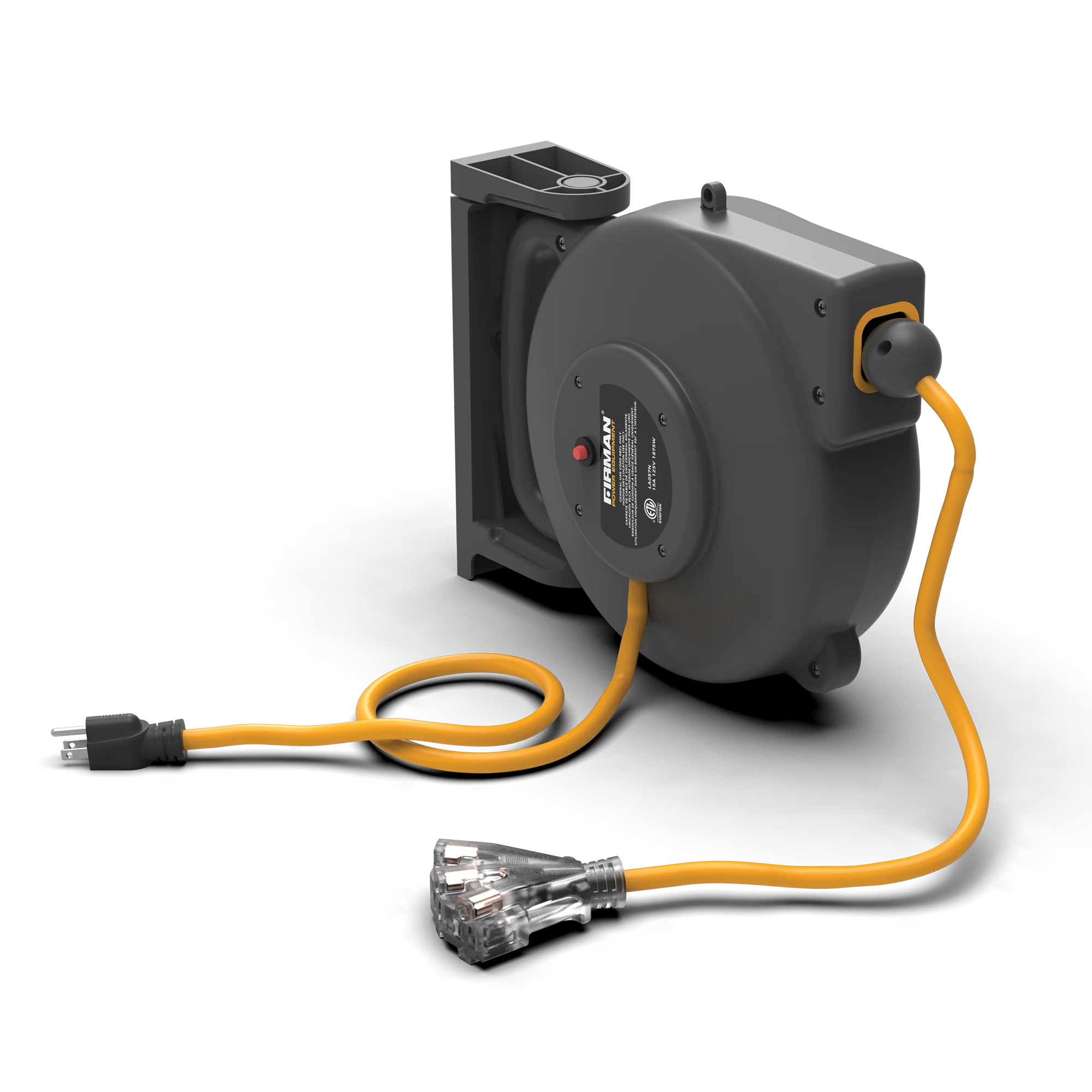 30ft Retractable Extension Cord Reel 5-15P to 4x5-20R