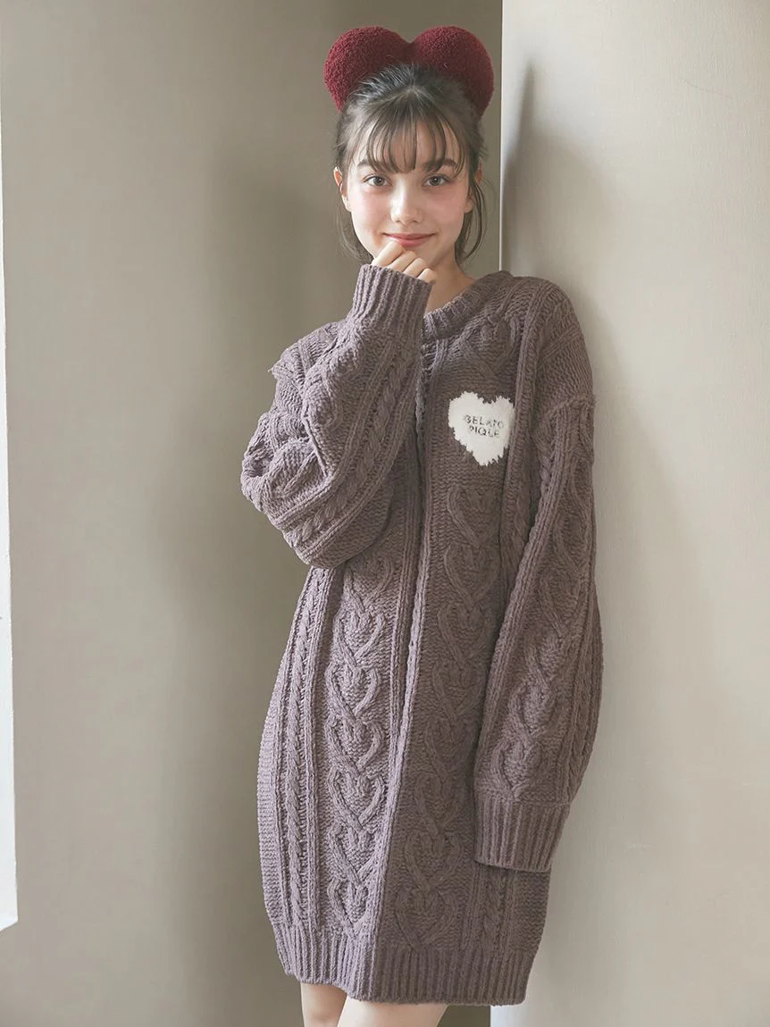 Heart Aran Knit Dress