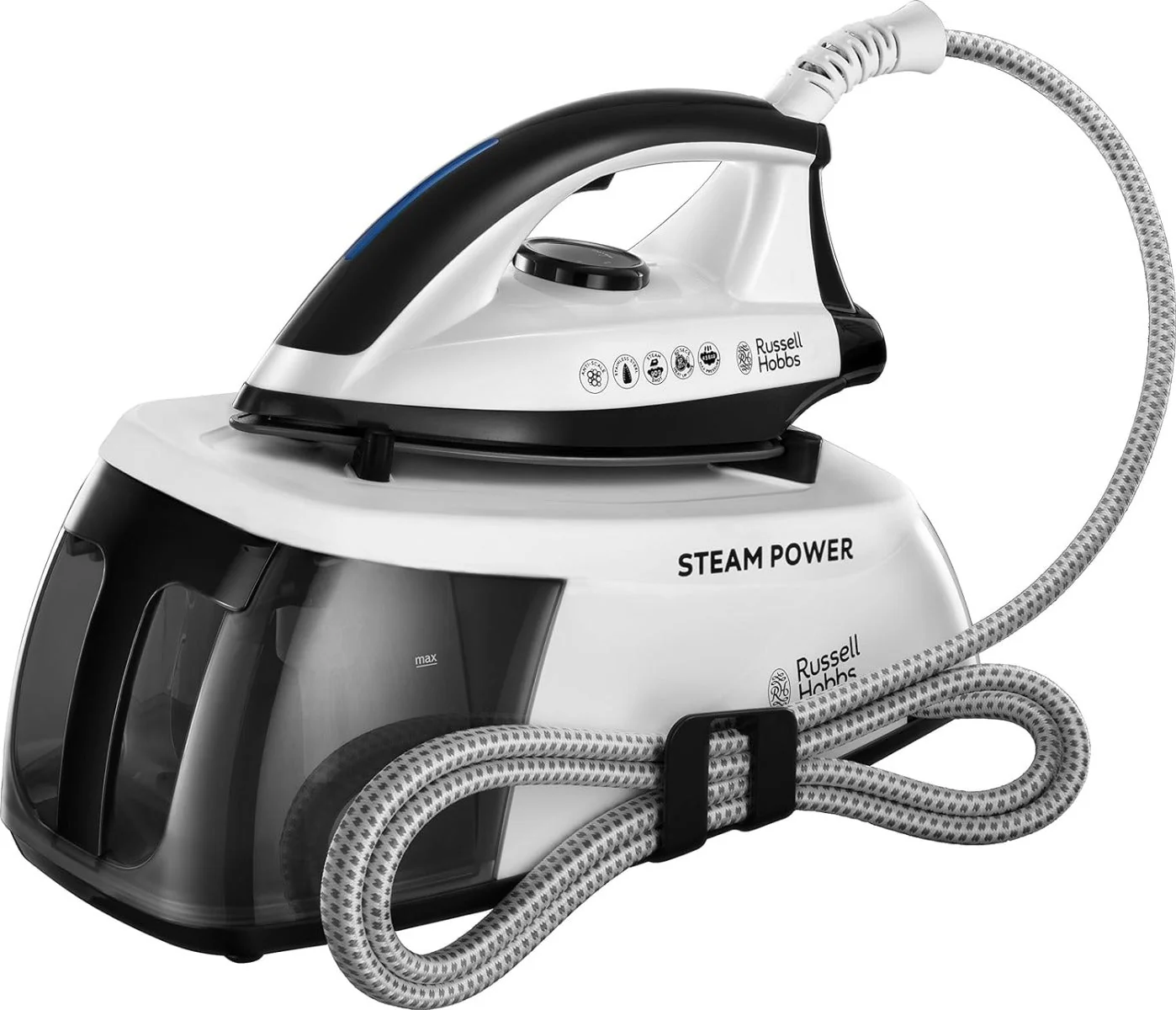 Russell Hobbs 220 volts Steam Iron Power steam Generator non stick 2400 watts 110g shot of steam 220v 240 volt model RH24420