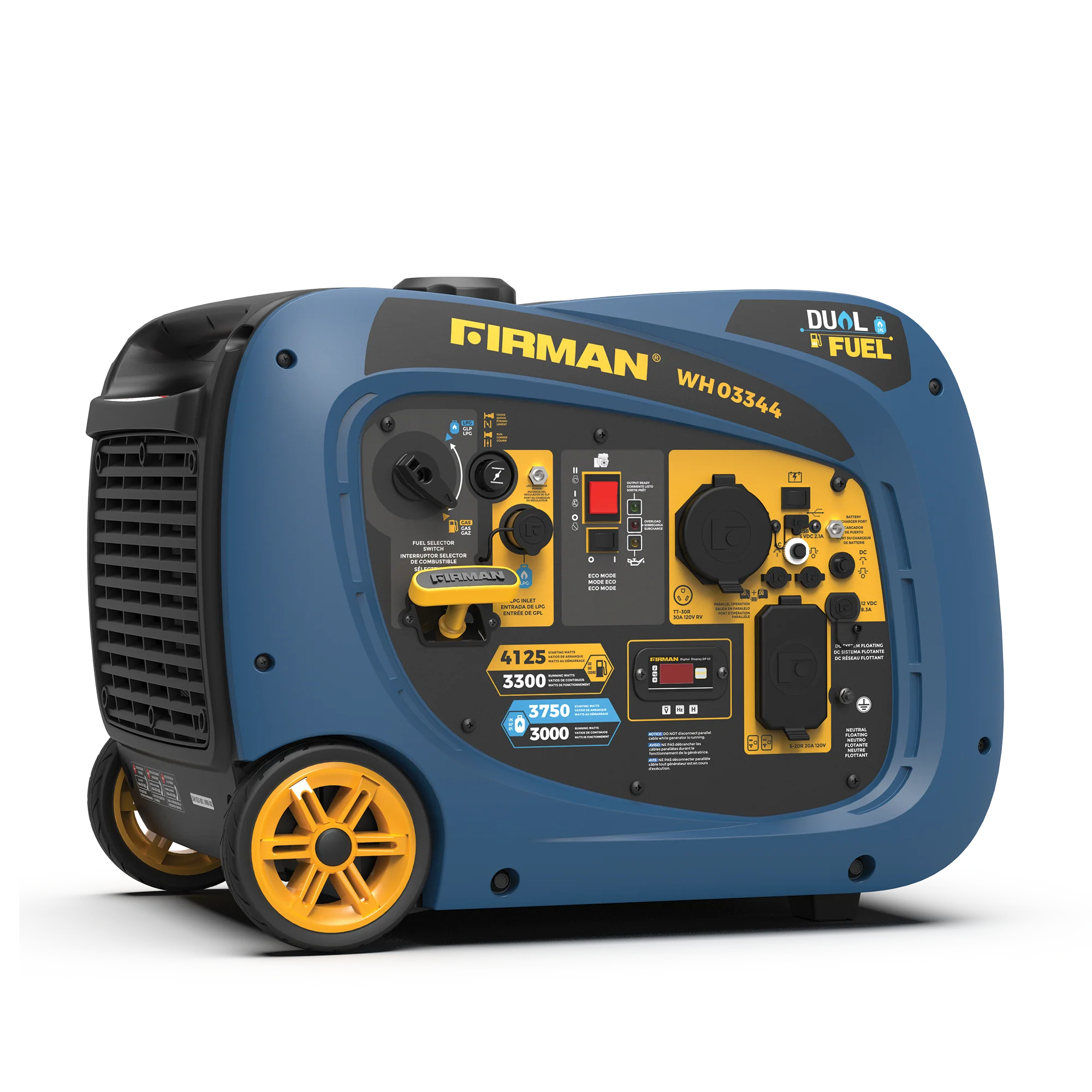 Dual Fuel Inverter Portable Generator 4125W Electric Start