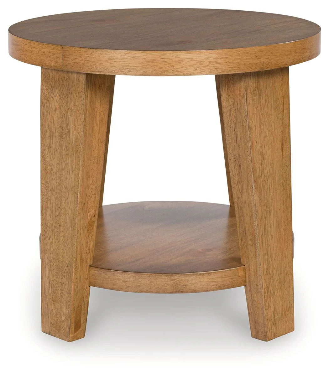 Kristiland - Round End Table - Light Brown