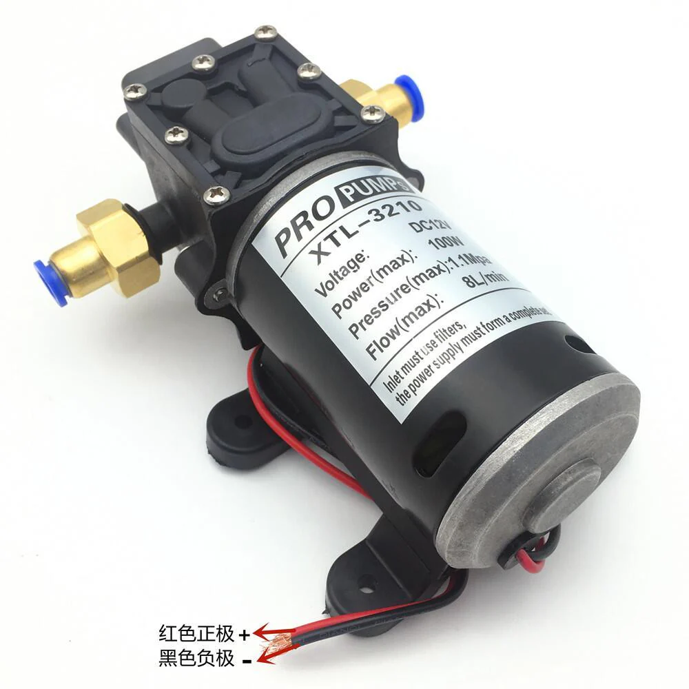 8L Brush Water Pump - DC 12V 100 W Micro Electric Diaphragm Pump for Agriculture Drone XTL 3210