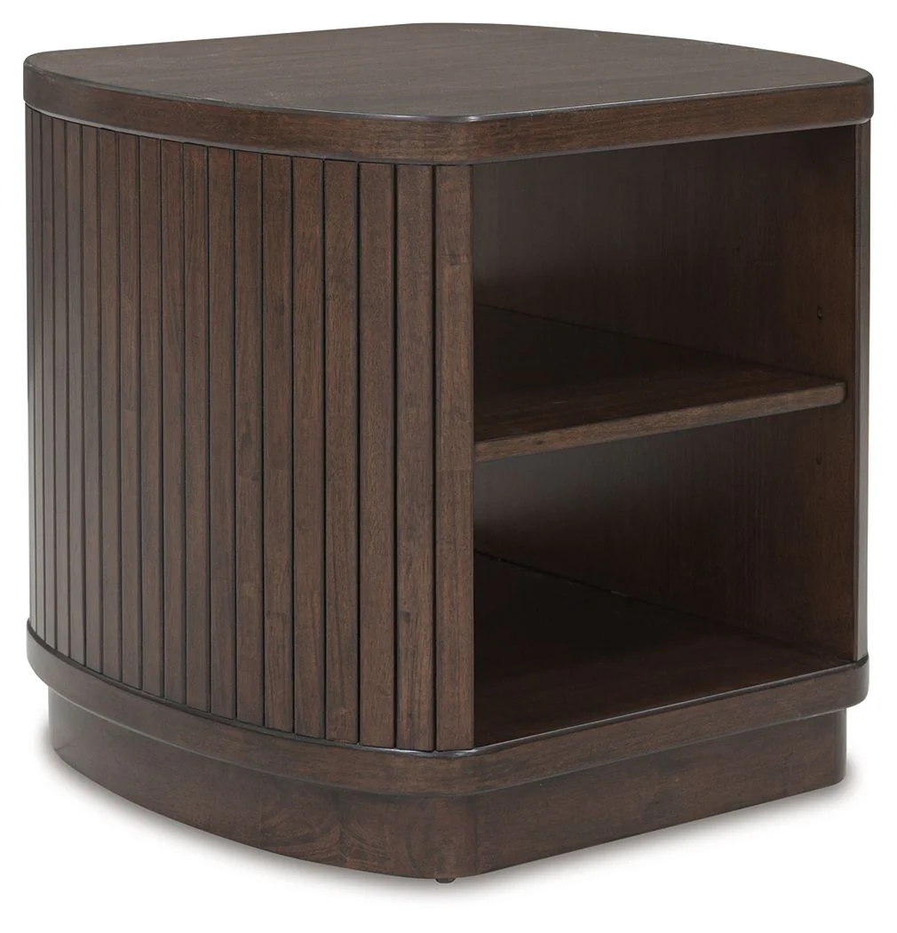 Korestone - Square End Table - Dark Brown