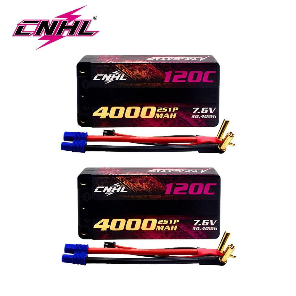 2PCS CNHL 2S 7.6V Lipo Battery for FPV Drone - 4000mAh 4900mAh 5200mAh 120C HV Shorty Hard Case With EC3 Plug For RC Car Boat Airplane Truck