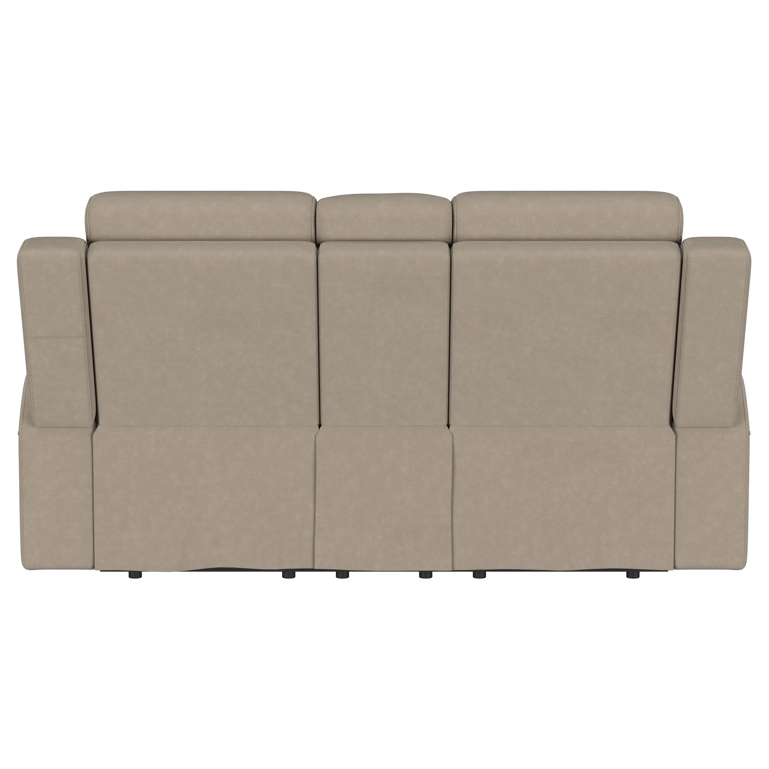 Brentwood Upholstered Motion Reclining Loveseat Taupe