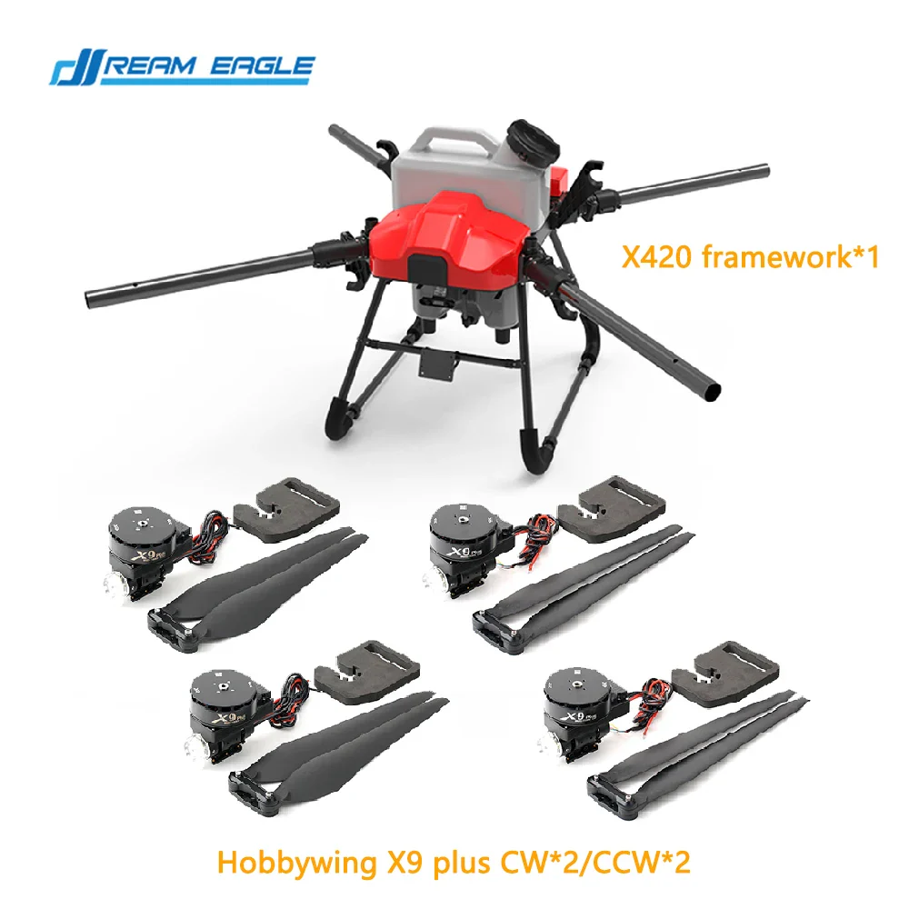 Dreameagle X420 20L 20kg 4-Axis Agricultural Spray Drone with Hobbywing X9 plus power system