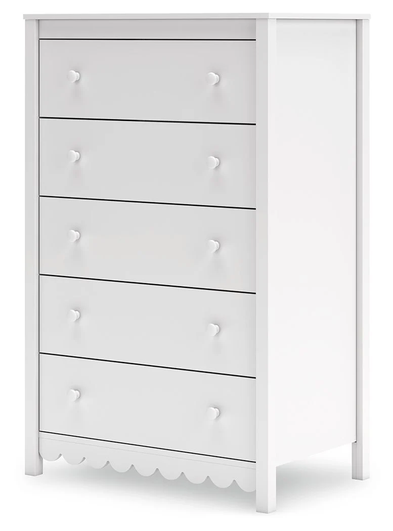 Hallityn - Five Drawer Chest - White
