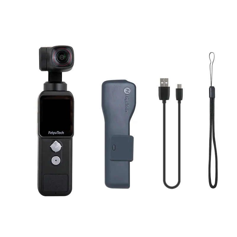 Feiyu Pocket 2 - Handheld 3-Axis Gimbal Stabilized 4K Video Action Camera with Mic 130° View 12MP Photo 4X Zoom