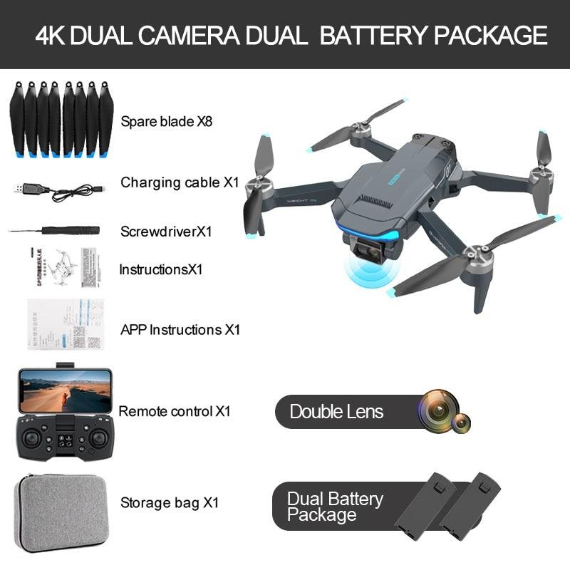 F194 GPS Drone - 1KM 5G 4K HD Dual Camera Fixed Height Brushless WIFI FPV Foldable Quadcopter Professional Camera Drone