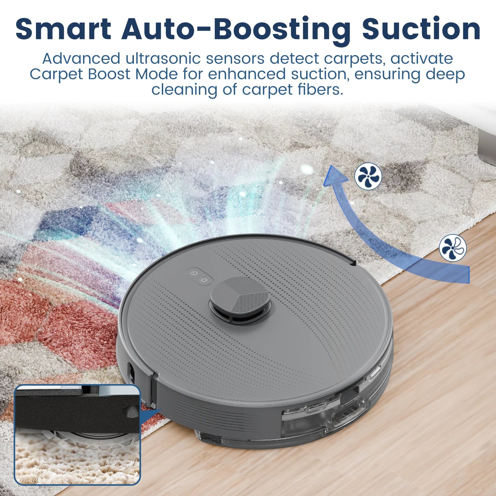 AIRROBO T25+ Robot Vacuum and Mop Cleaner - Self-Empty, 5500Pa Suction, Ultrasonic Carpet Detection