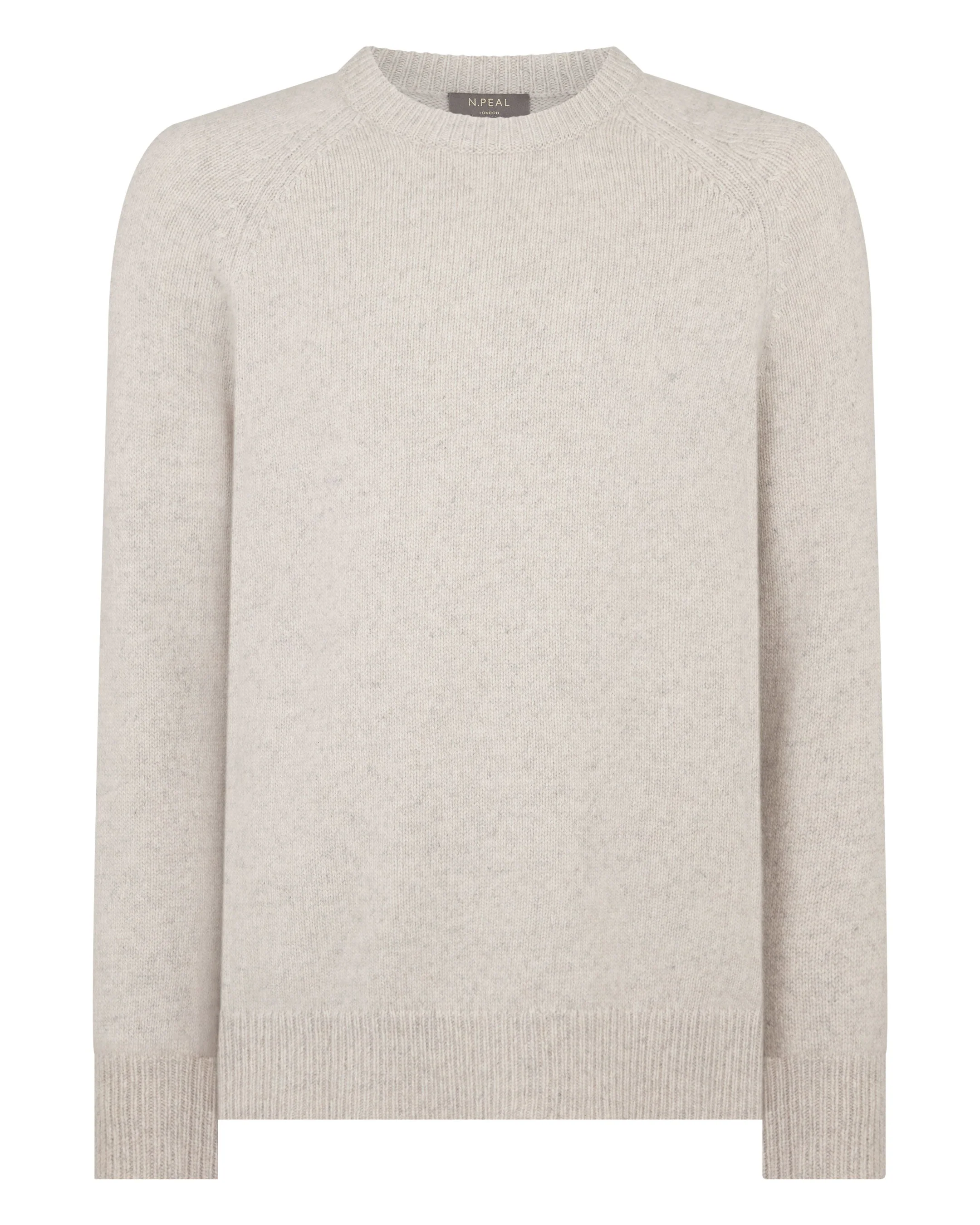 Men's Raglan Cashmere Sweater Ash Grey Marl