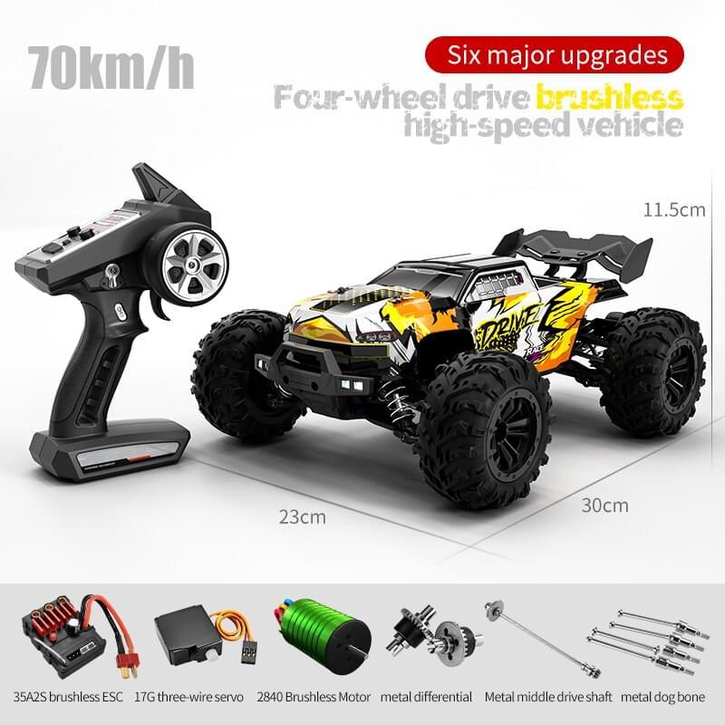1/16 4WD 70KM/h High Speed 2.4G RC Car Brushless Motor Remote Control Racing Climbing Cars Drift Off Road Vehicle Toy for Adults