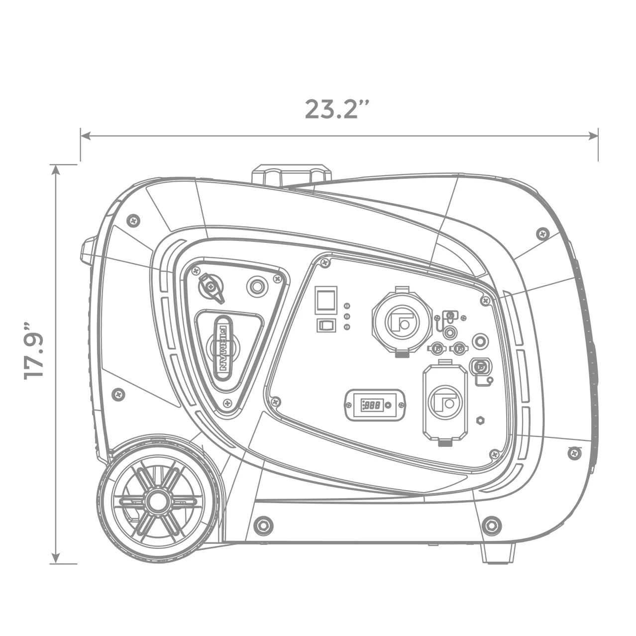 Refurbished Inverter Gas Portable Generator 3300W Recoil Start