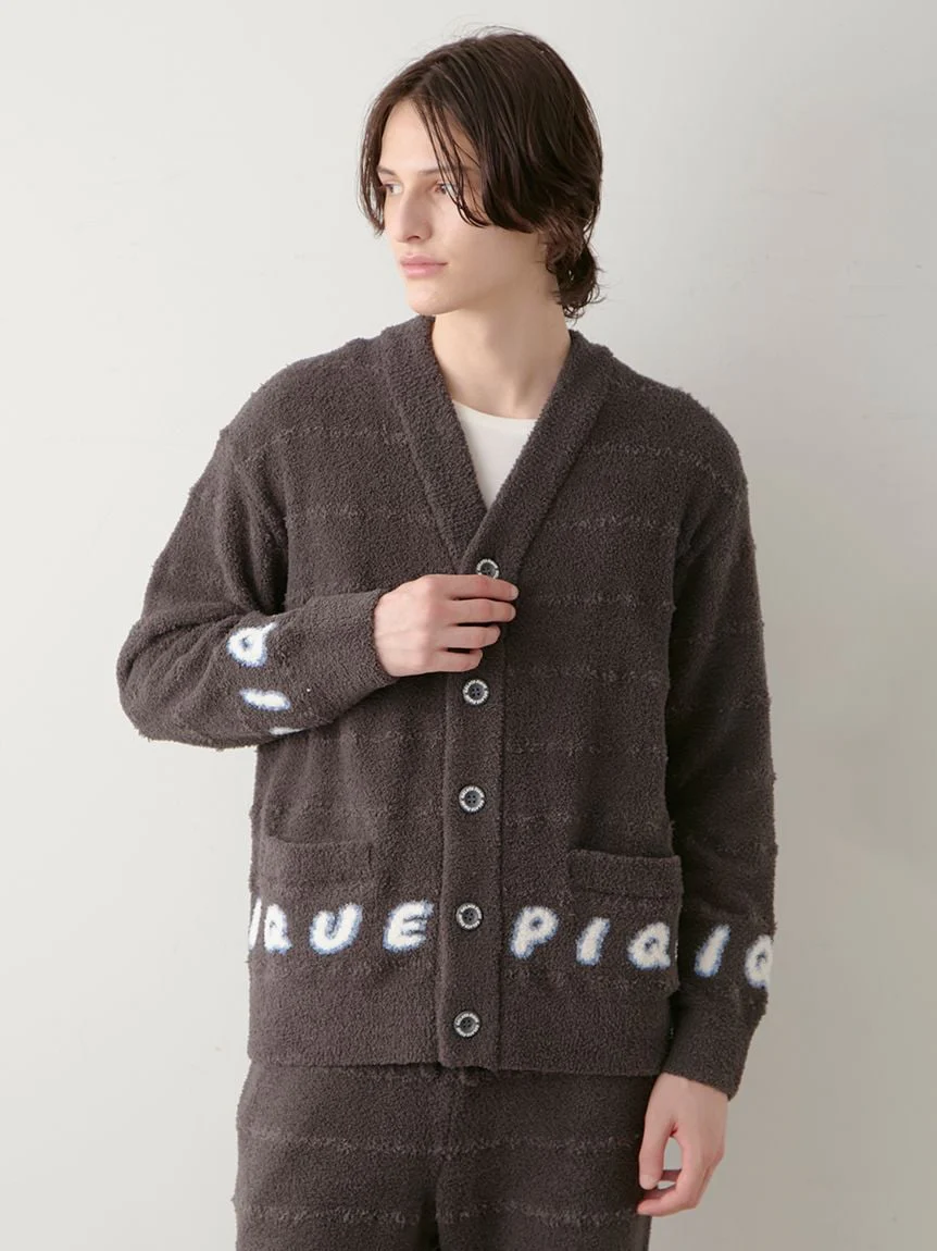 Night & Sweets MENS Baby Moco Pique Logo Jacquard Cardigan