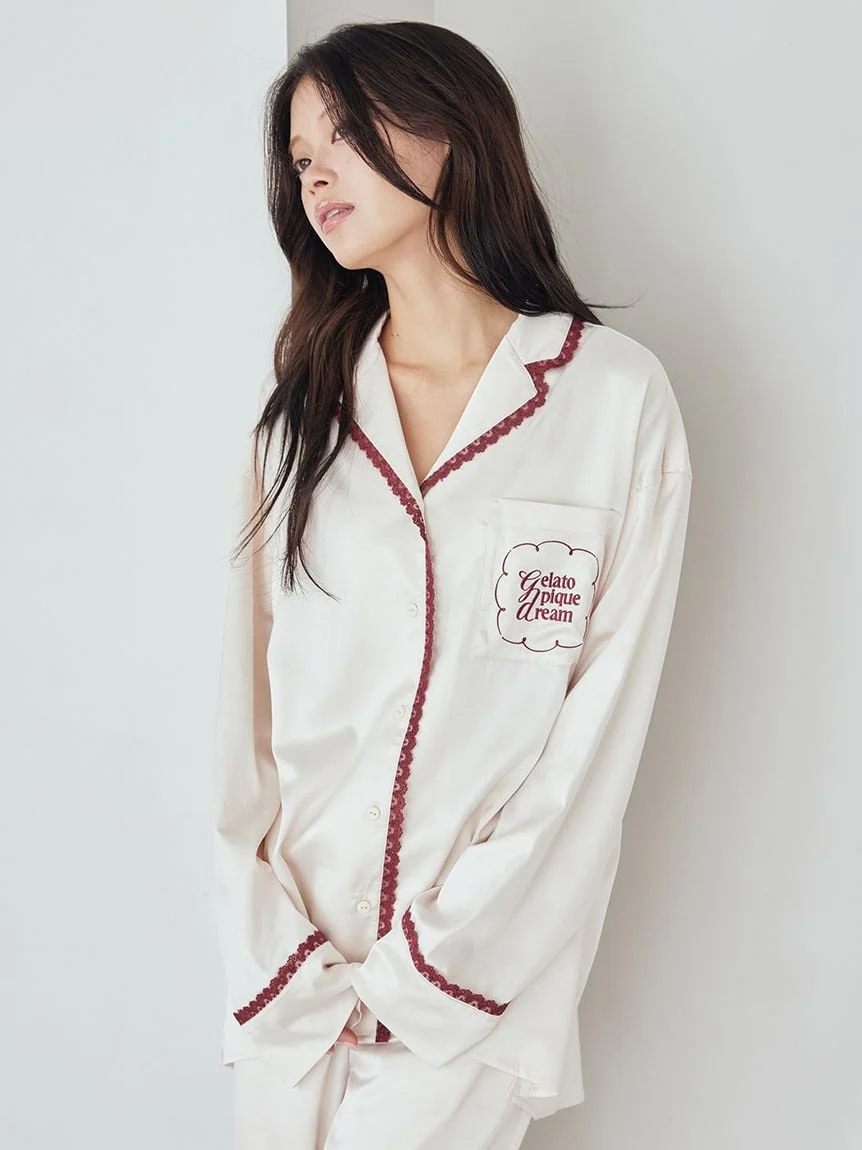 Satin Shirt With Lace