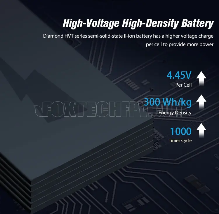 Diamond HVT 12S 47.4V 22Ah 35Ah 44Ah 67Ah 88Ah 134Ah 4.45V/Cell -40℃~60℃ Ultra-Low Temperature Semi Solid State Li-ion Battery for Drone