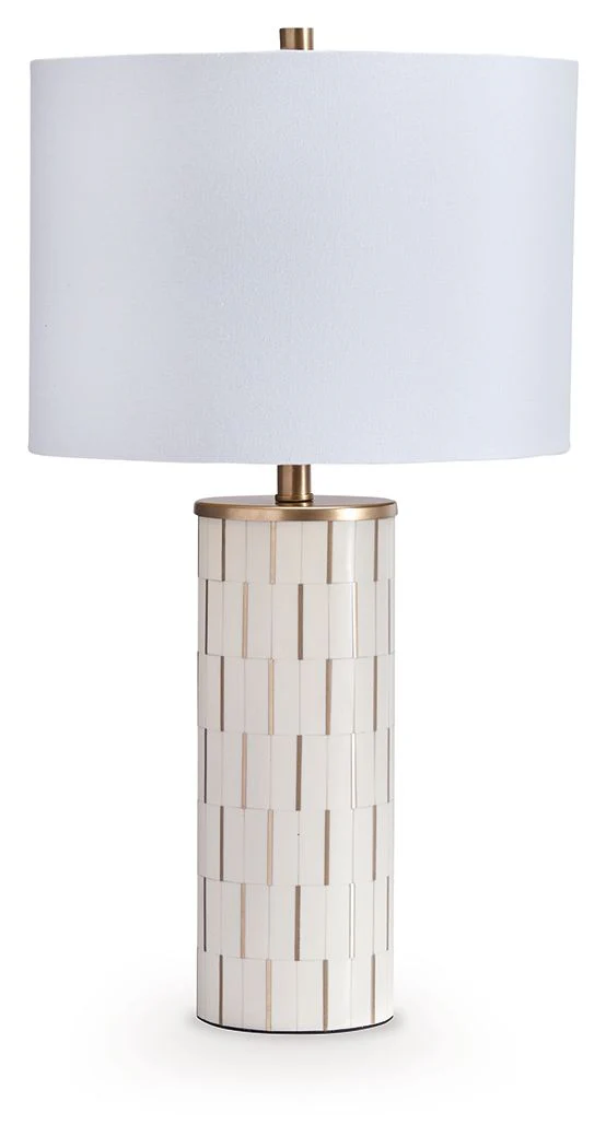 Faridworth - Poly Table Lamp - White / Gold Finish