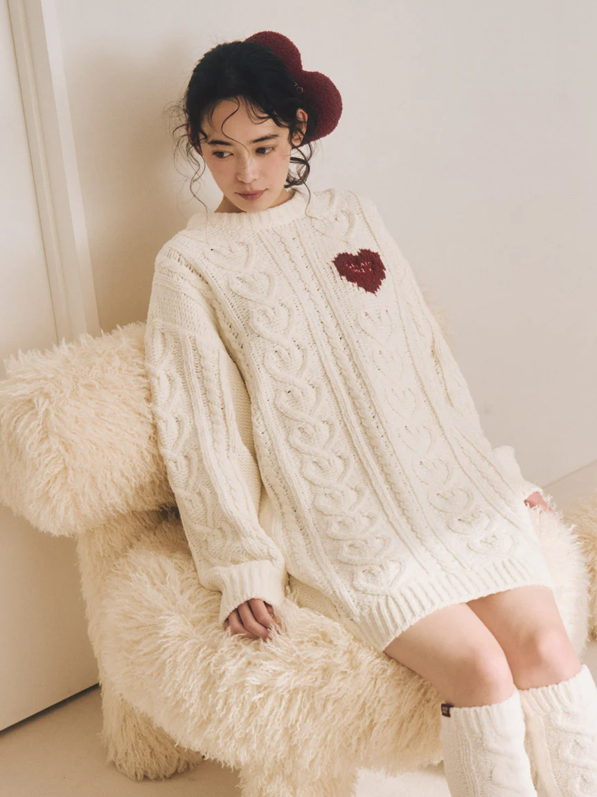 Heart Aran Knit Dress