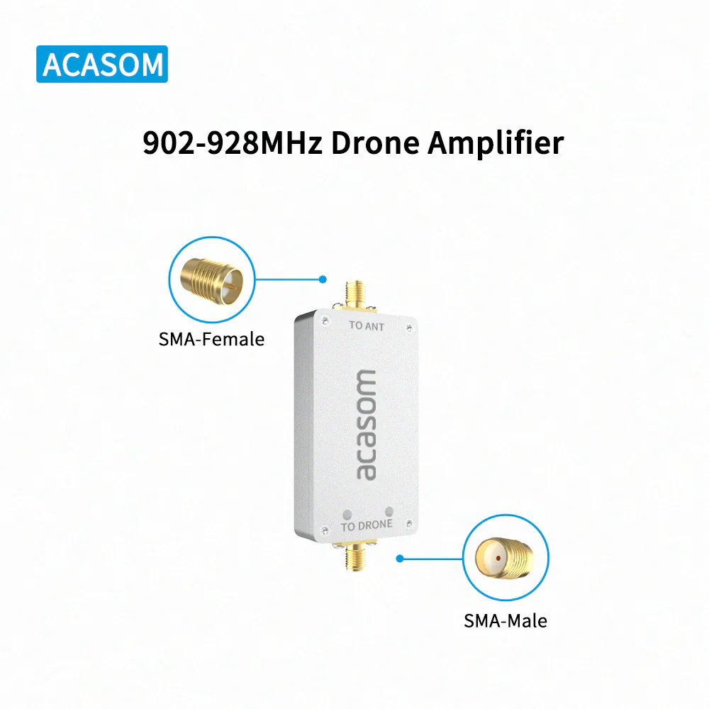 ACASOM 902-928MHz 915MHz Drone Amplifier - 4W Ultra Low Noise Amplifier Signal Extender