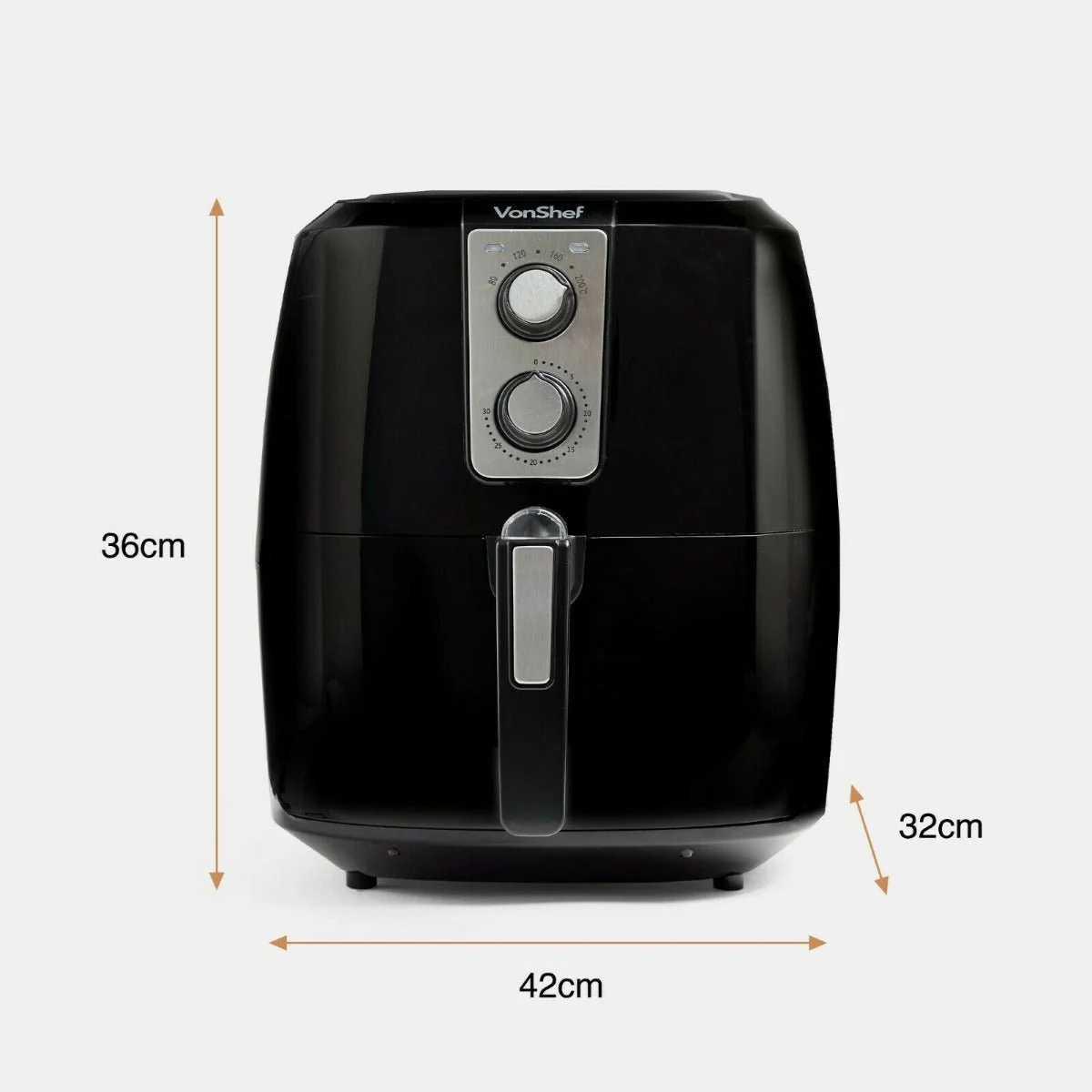 Vonhaus 220 volt Air Fryer 2000156 5.5 Liter Large Capacity Basket 1800 Watts 220v 240 volts 50 hz