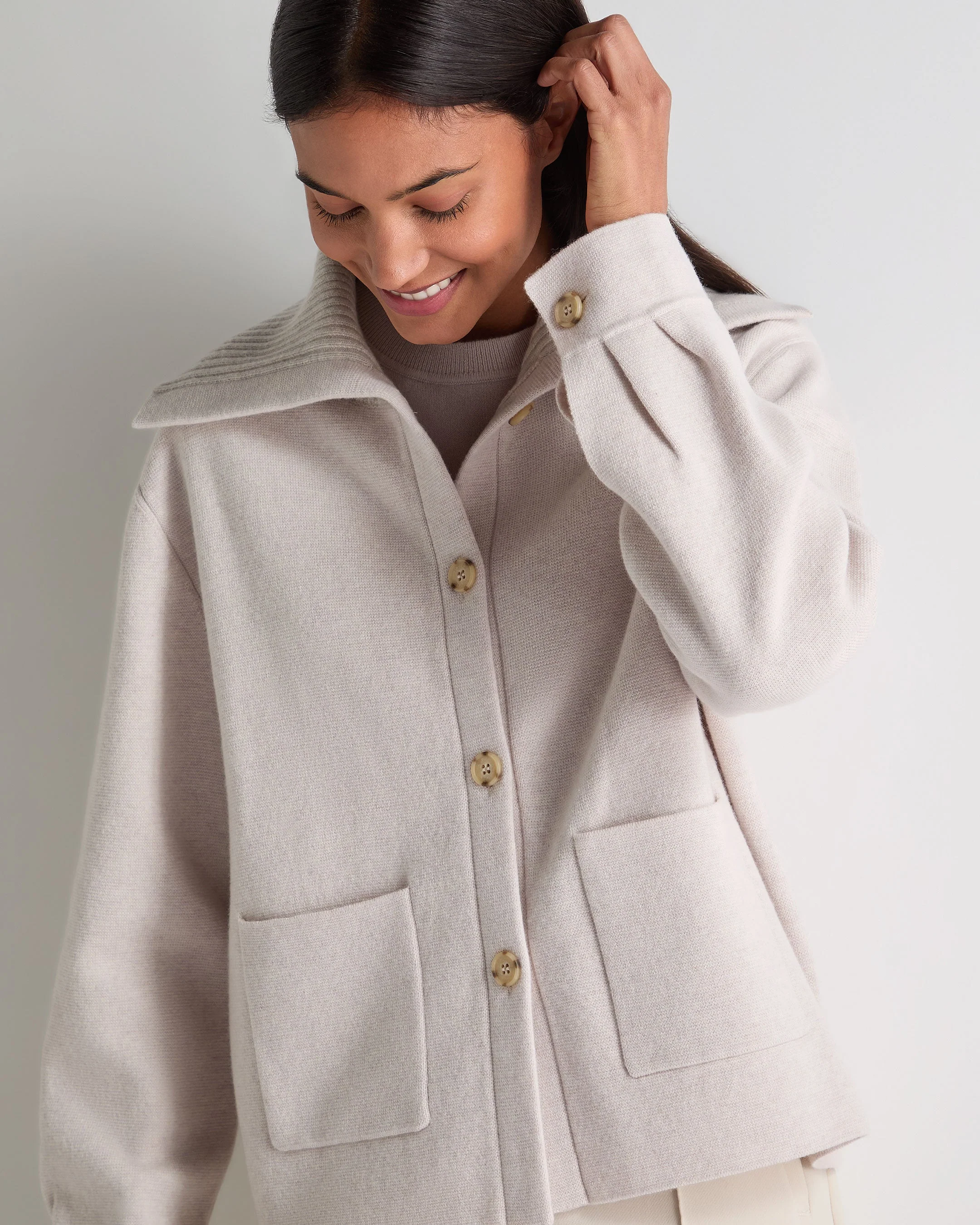 Women's Milano Cashmere Overshirt Frost White