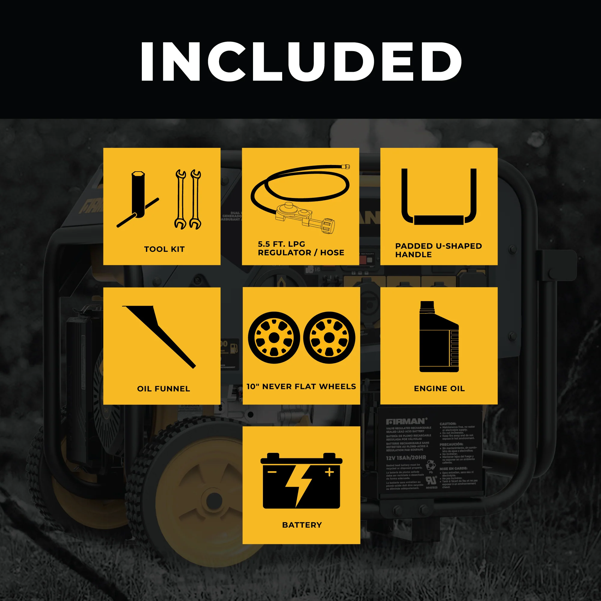 Dual Fuel Portable Generator 8000W Electric Start 120/240V