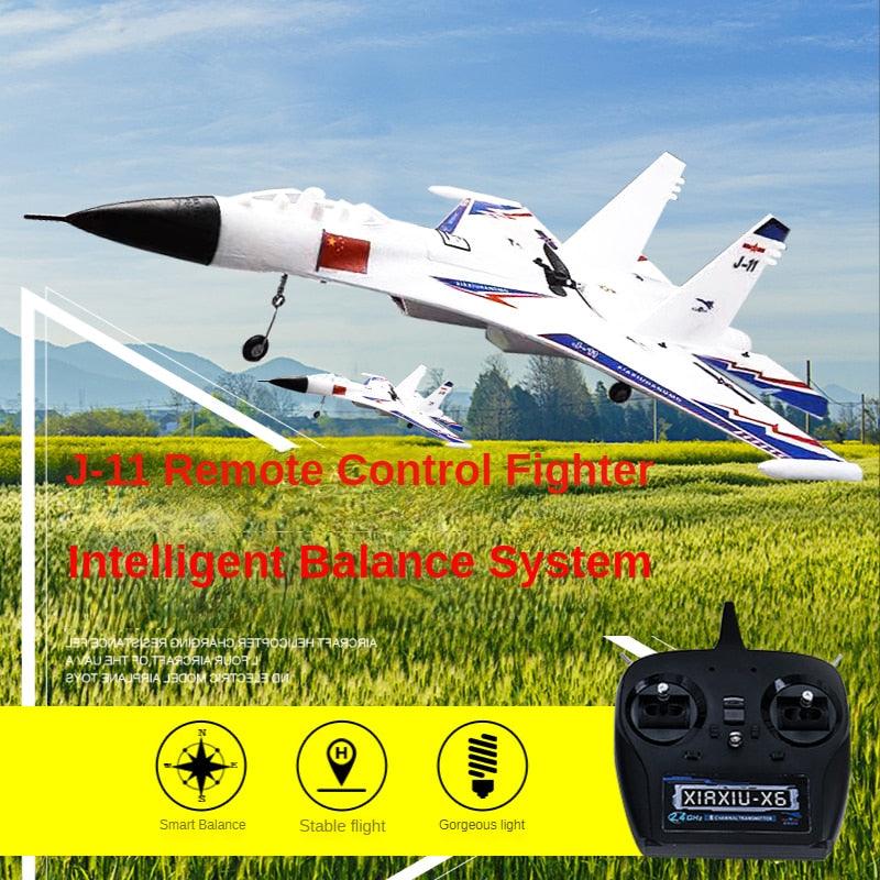 2000m RC Foam J11 Plane - with GPS 2.4G 6Ch Remote Control Glider Fighter Smart Balance Aircraft Toys for Adults Children