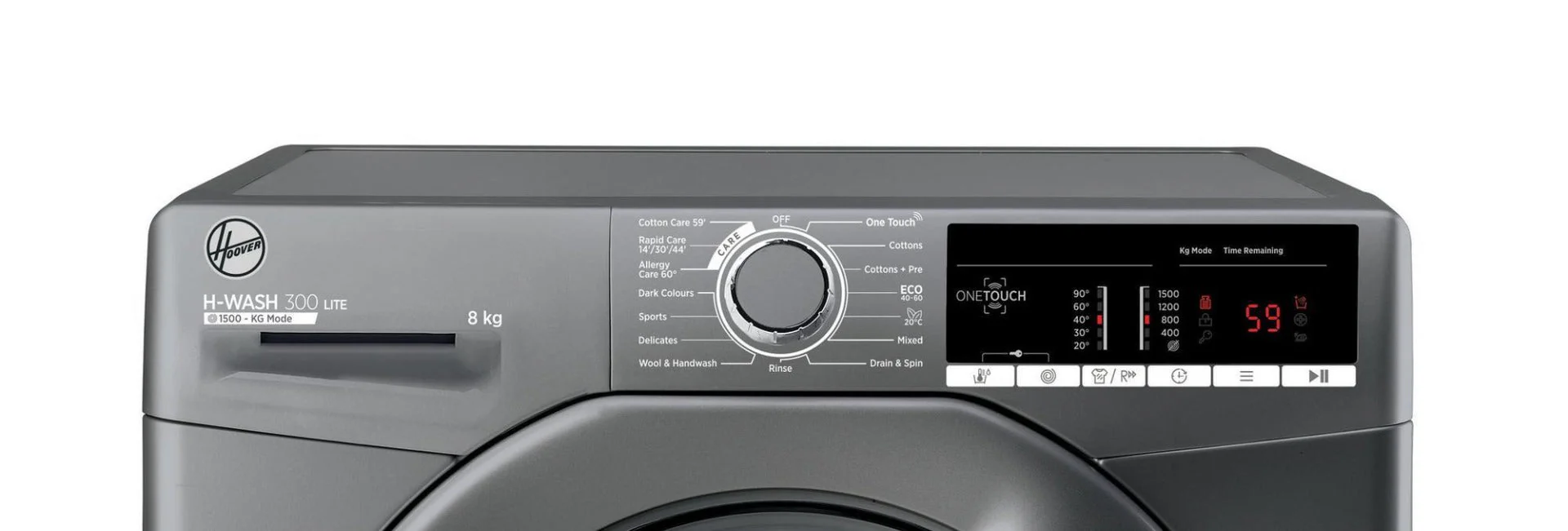 Hoover 220 Volt Washer Silver Graphite 8KG  220v 240 volts H3W58T220v/GGE Washing Machine 220v 240 volts 50 hz