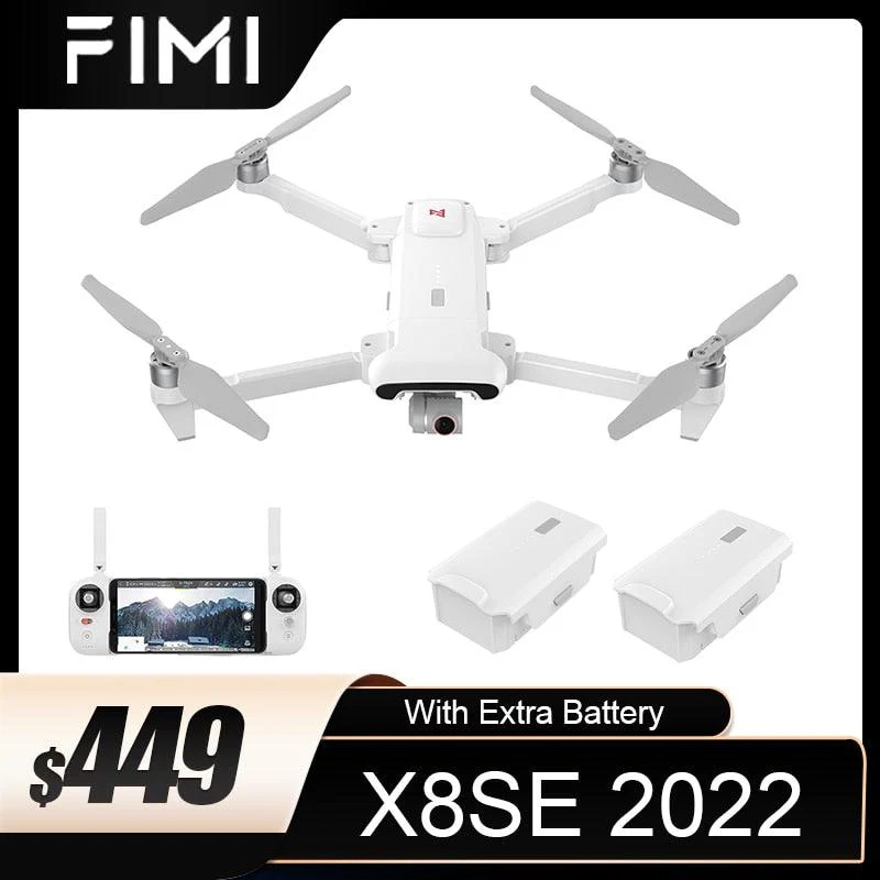 FIMI X8se 2022 V2 4K HD Camera Drone - 3-Axis Gimbal Quadcopter 10KM Remote Control Wifi GPS Drone 35Mins