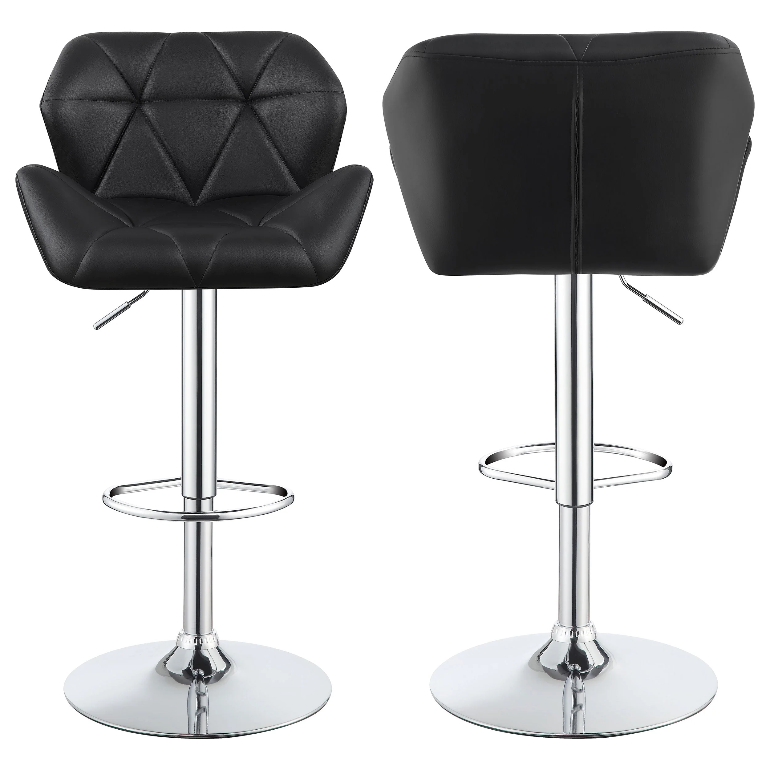 Berrington Upholstered Adjustable Bar Stool Grey (Set of 2)