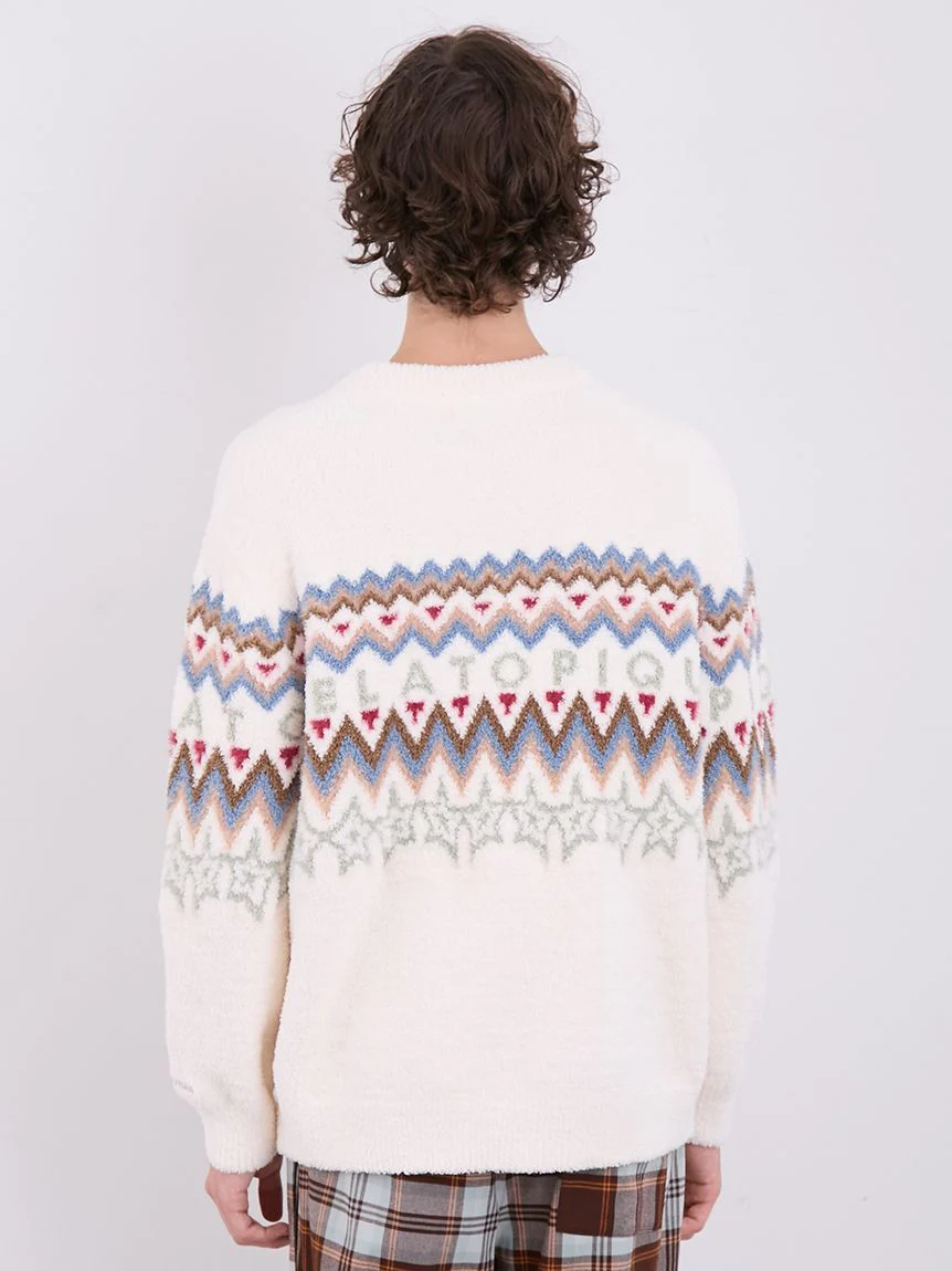MENS Powder Fair Isle Jacquard Pullover Sweater