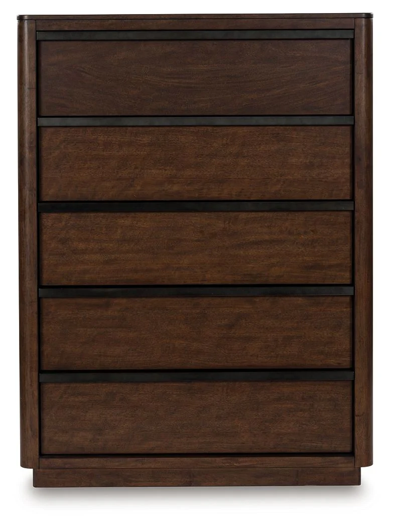 Dilenno - Five Drawer Chest - Dark Brown