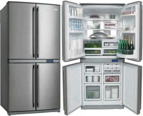 Sharp LC-F70PE-SL 220 Volts 25 cu. ft. Stainless Steel 4 Door Refrigerator Bottom Freezer 220/240 Volts