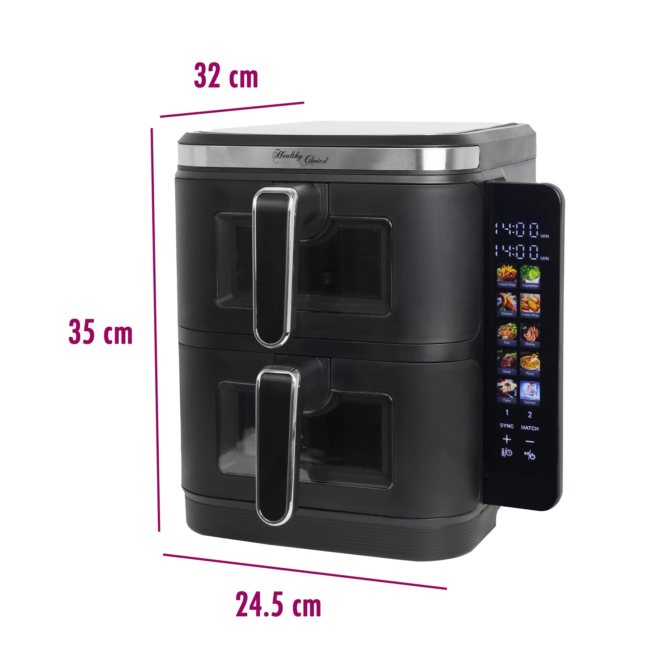 11L Dual Zone Vertical Air Fryer with Foldable Colour Screen