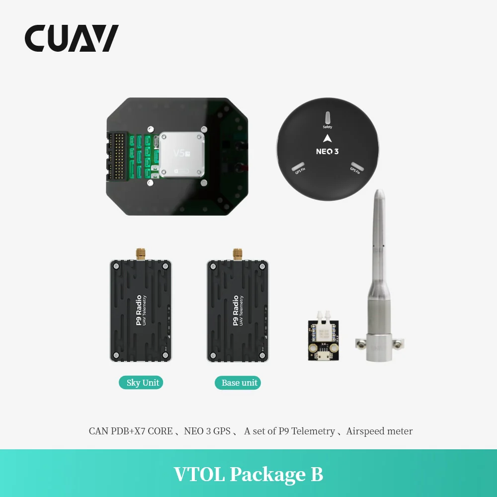 CUAV VTOL Rc Drone Pixhawk Autopilot V5+ Core Carrier Board Package With NEO 3 GPS And P9 Telemetry Combo