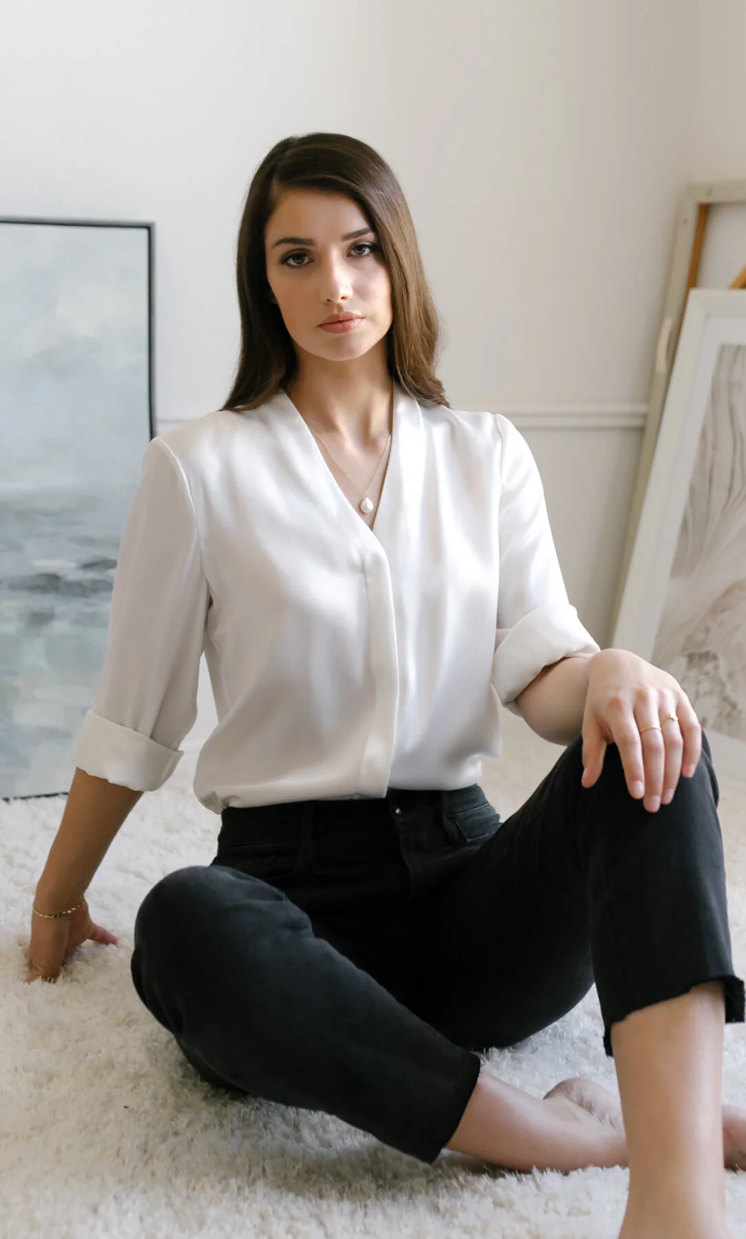 Vinci Silk Bow Blouse