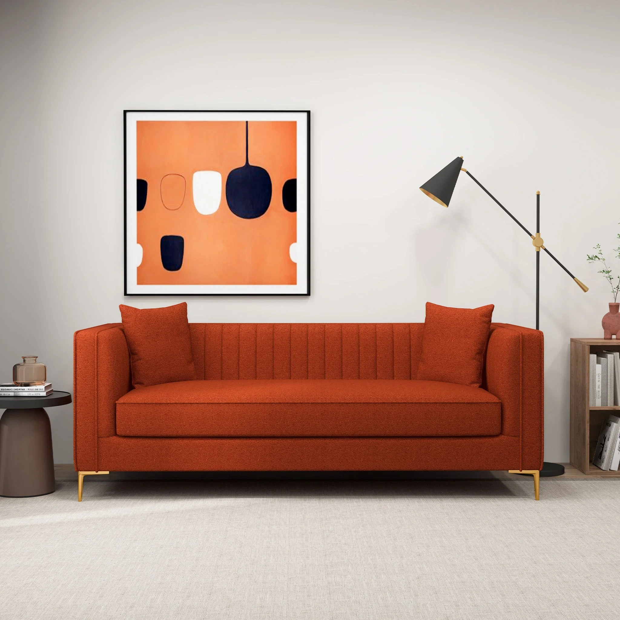 Angelina Red Boucle Sofa 84