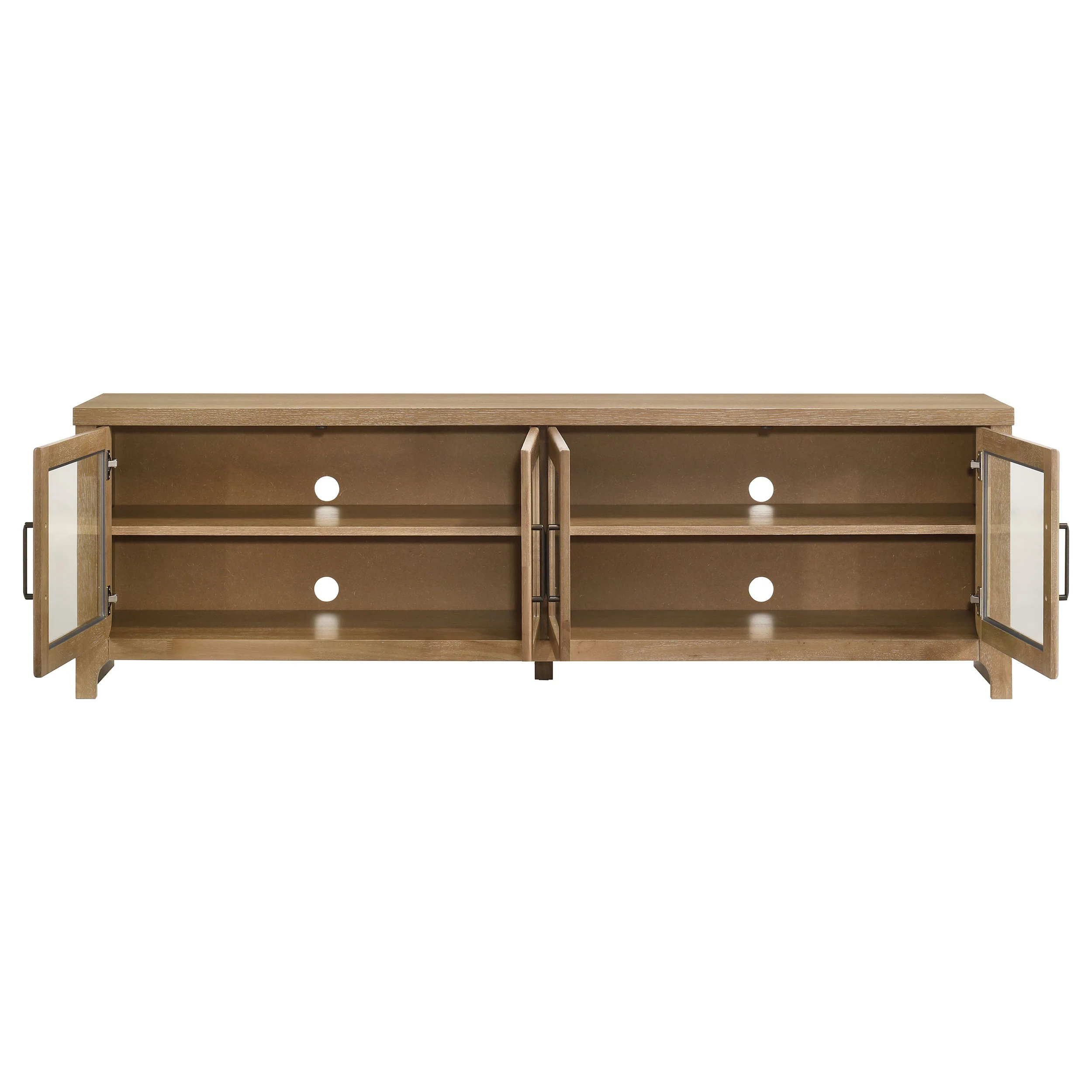 Brenham 79-inch 4-door TV Stand Media Console Light Oak