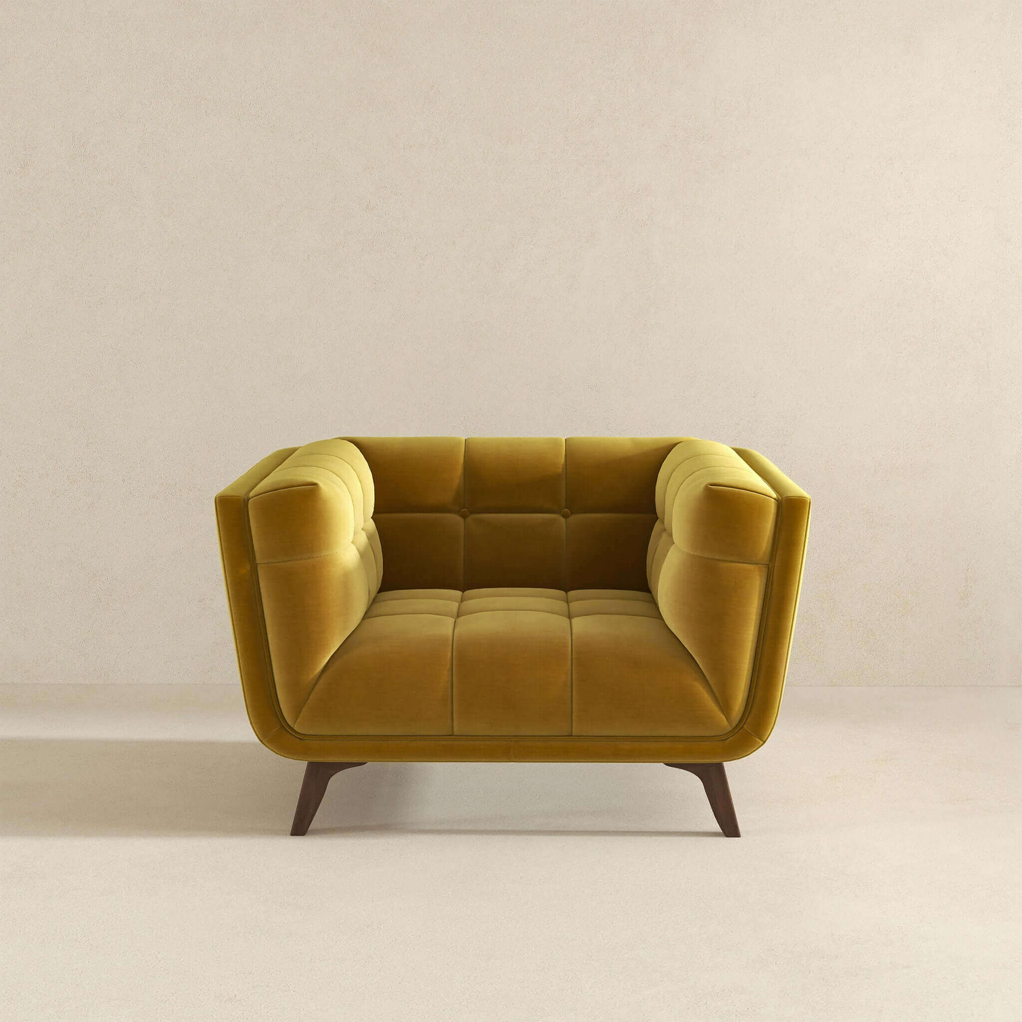 Addison Mid Century Modern Gold Velvet Lounge Chair