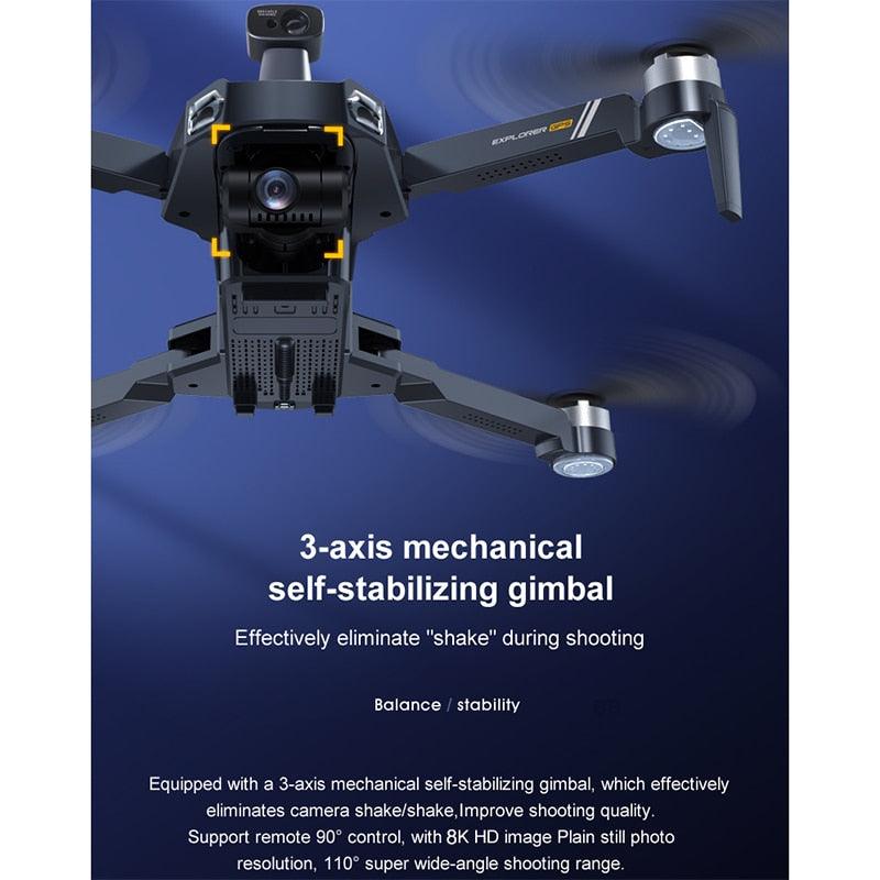8819 pro Drone - 3-Axis Gimbal 8k Profesional with HD Camera 5G GPS WIFI FPV  Brushless Motor Dron Obstacle Avoidance RC Quadcopter Professional Camera Drone