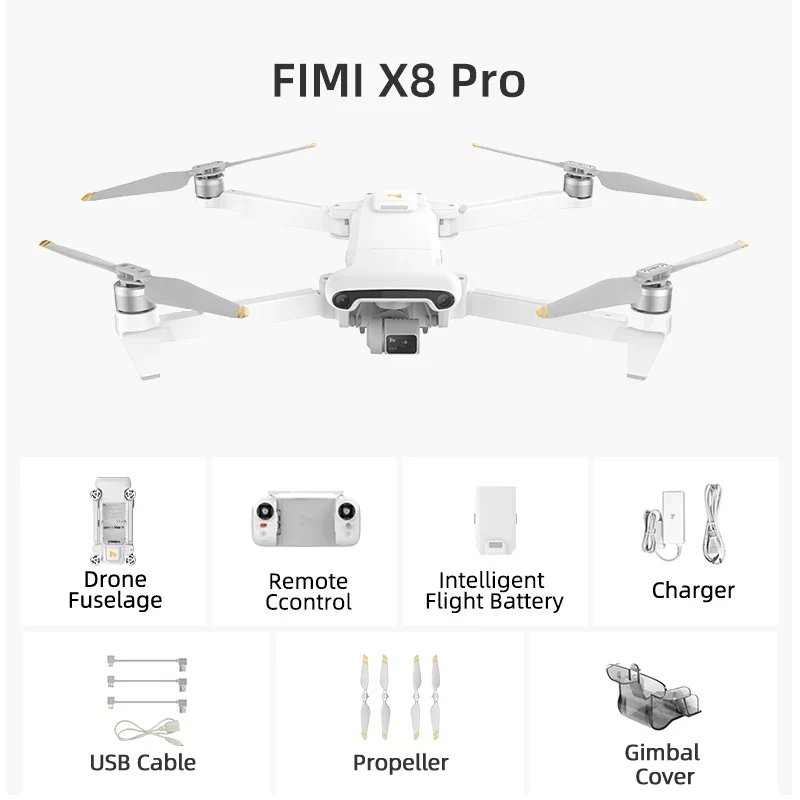 FIMI X8 Pro Camera Drone With Tri-Directional Obstacle Sensing