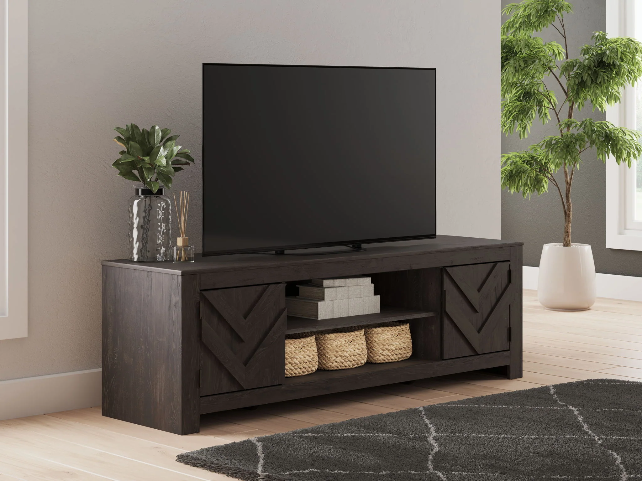 Cayboni - LG TV Stand With Fireplace Option