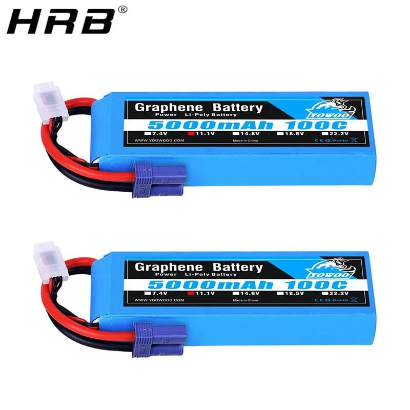 2PCS Yowoo Graphene Battery Lipo 3S 4S 6S 11.1V 14.8V 22.2V 2200mah 5000mah 6000mah 3000mah XT60 XT90 EC5 100C RC Drone FPV Helicopter Airplane Car Toys Parts