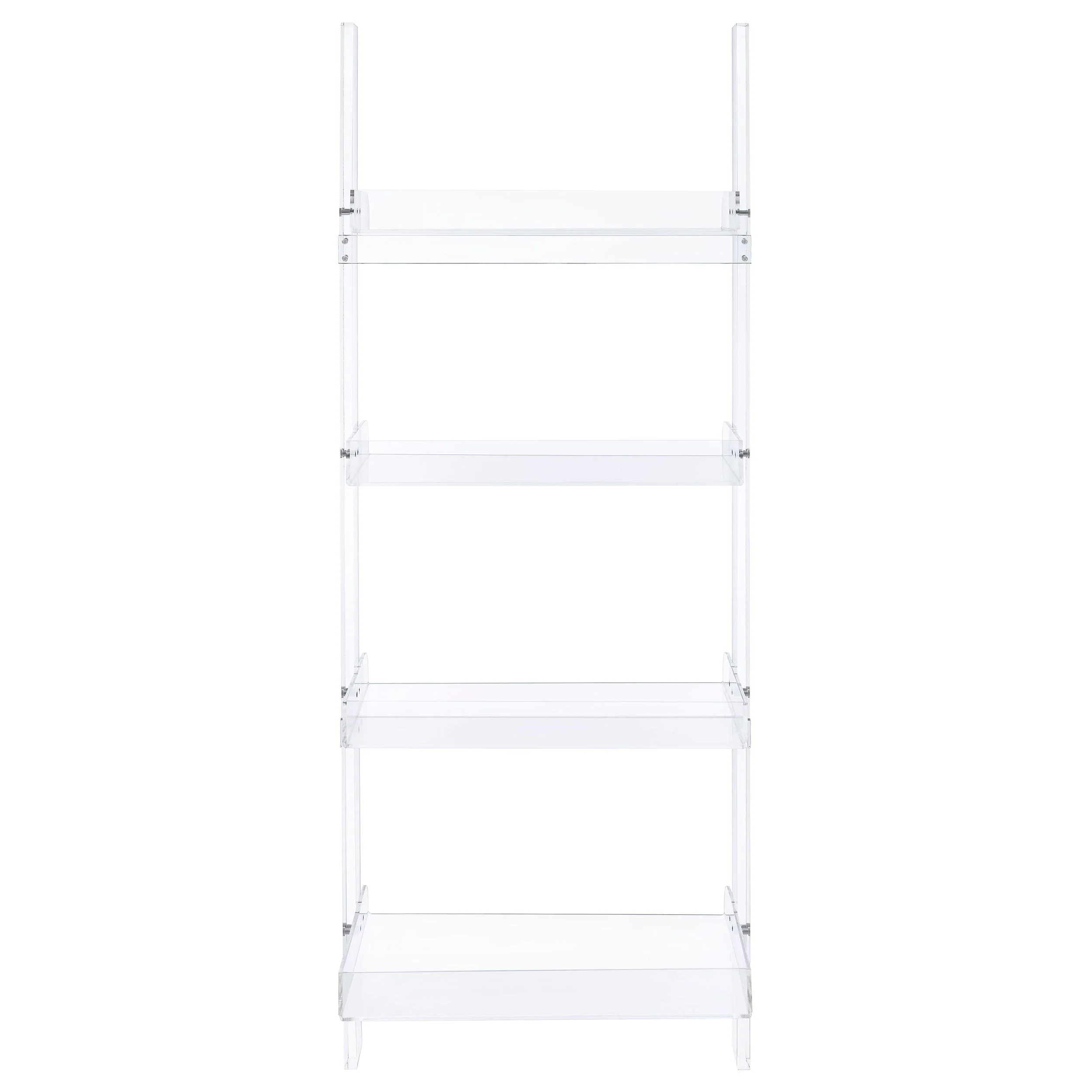 Amaturo 72-inch 4-shelf Acrylic Ladder Bookshelf Clear
